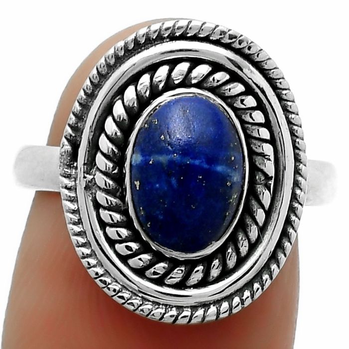 Natural Lapis - Afghanistan Ring size-7.5 SDR166227 R-1097, 6x9 mm