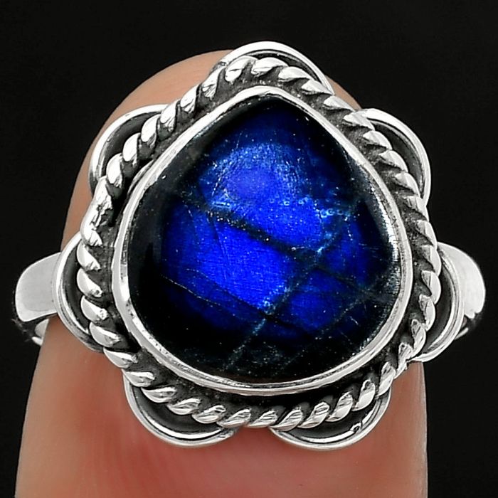 Blue Fire Labradorite - Madagascar Ring size-7.5 SDR166687 R-1101, 11x12 mm