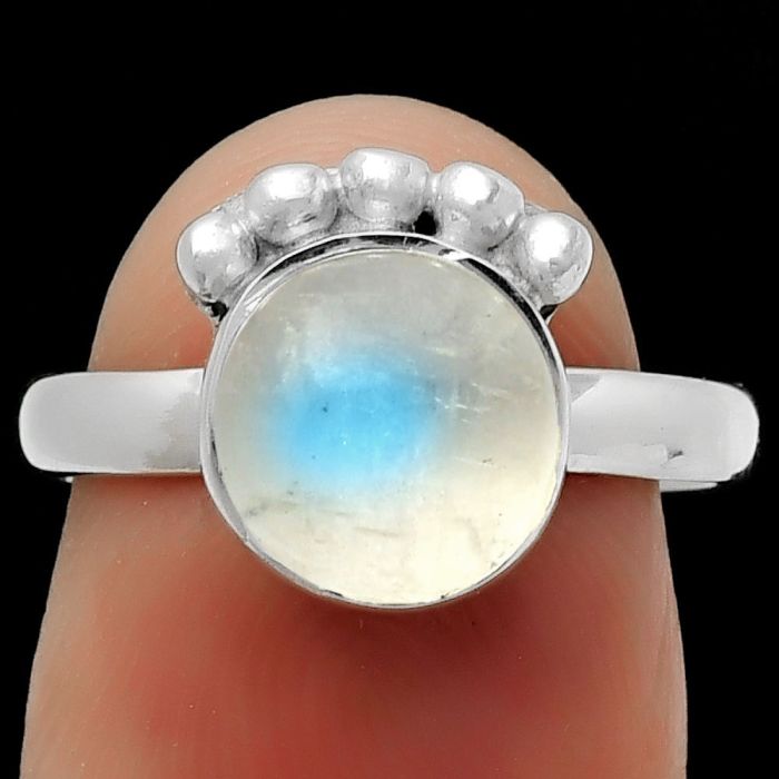 Natural Rainbow Moonstone - India Ring size-7 SDR166821 R-1222, 8x8 mm