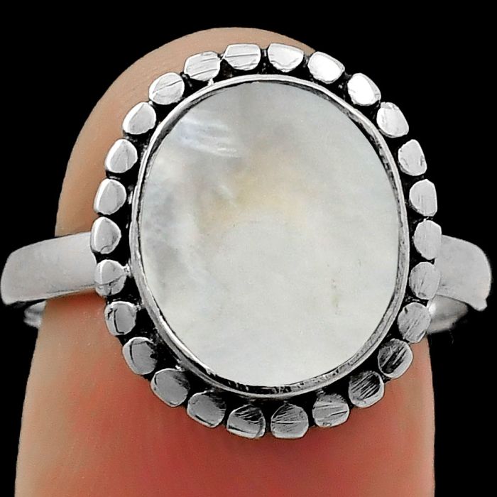 Natural Mother Of Pearl Ring size-8 SDR167184 R-1071, 10x12 mm