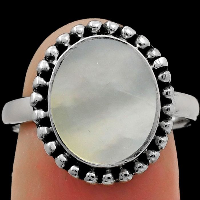 Natural Mother Of Pearl Ring size-8 SDR167185 R-1071, 10x12 mm