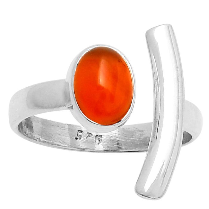 Natural Carnelian Ring size-7.5 SDR167241 R-1457, 6x8 mm