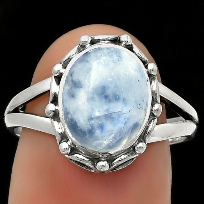 Natural Rainbow Moonstone - India Ring size-8.5 SDR167334 R-1198, 9x11 mm