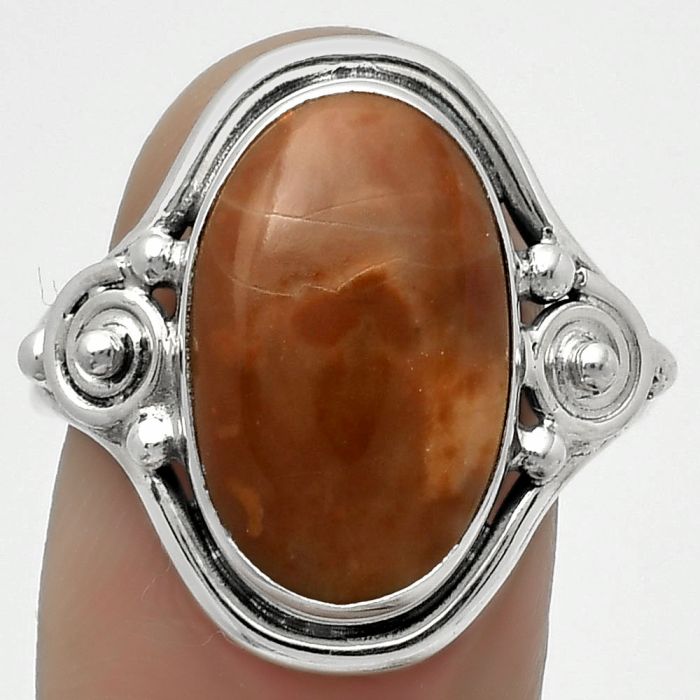 Natural Red Mookaite Ring size-7 SDR167592 R-1315, 10x17 mm