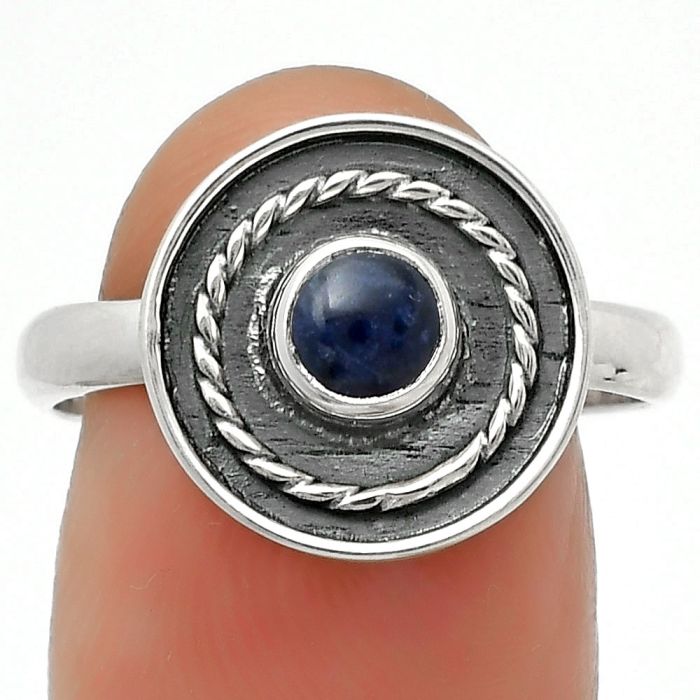Natural Sodalite Ring size-8.5 SDR167692 R-1439, 5x5 mm