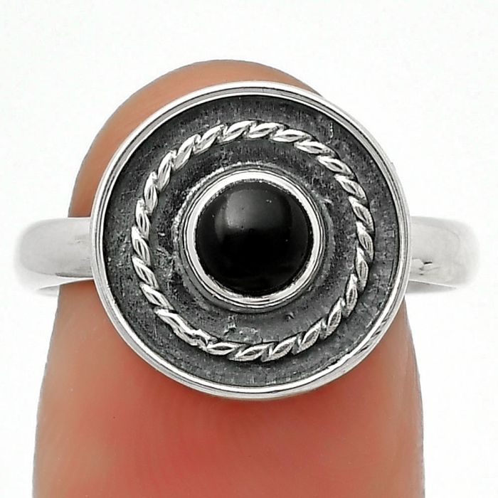 Natural Black Onyx - Brazil Ring size-8 SDR167695 R-1439, 5x5 mm