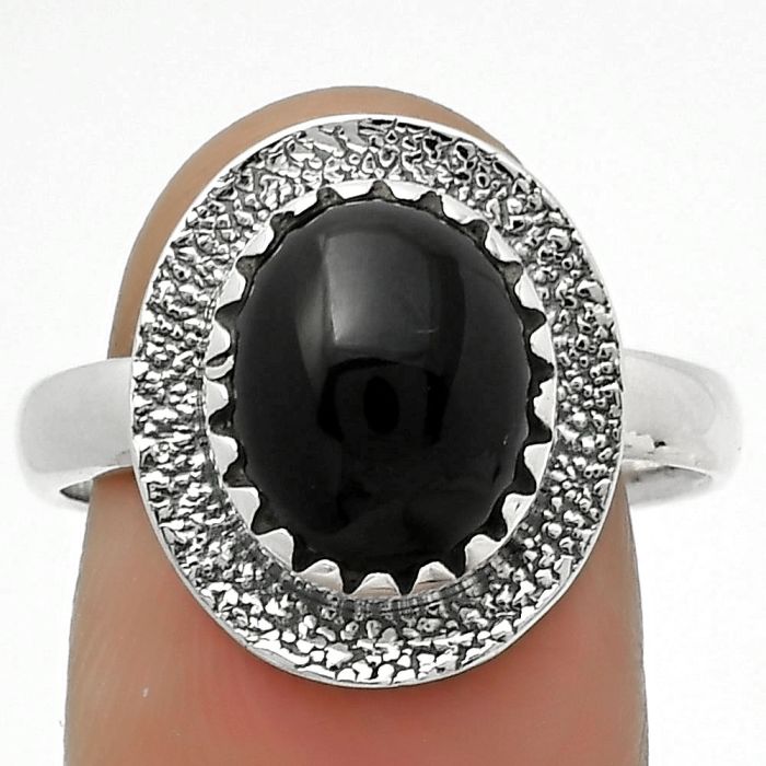 Natural Black Onyx - Brazil Ring size-8 SDR167944 R-1649, 9x11 mm