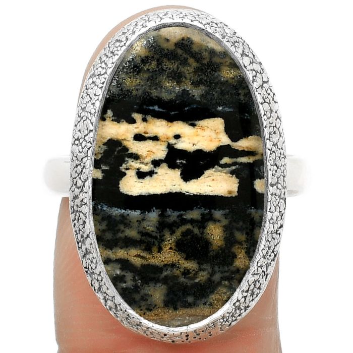 Natural Russian Honey Dendrite Opal Ring size-8 SDR168244 R-1307, 13x22 mm