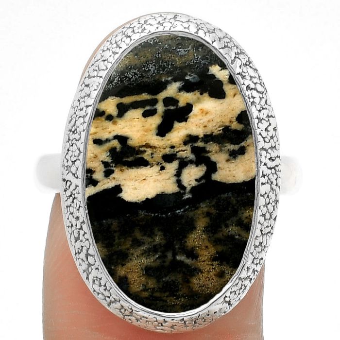 Natural Russian Honey Dendrite Opal Ring size-8.5 SDR168253 R-1307, 13x21 mm