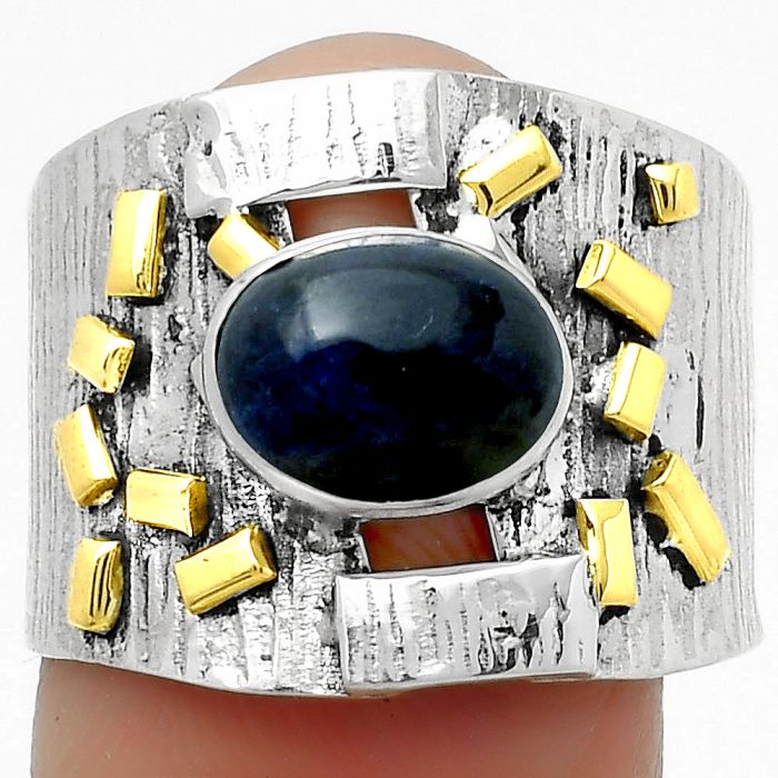 Two Tone - Natural Sodalite Ring size-8.5 SDR168461 R-1543, 7x9 mm