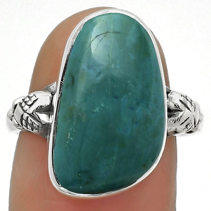 Natural Azurite Chrysocolla Ring size-8 SDR168772 R-1200, 10x18 mm