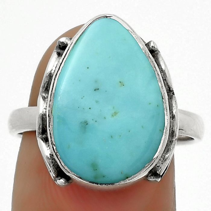 Natural Turquoise Nevada Aztec Mt Ring size-8.5 SDR168859 R-1198, 12x17 mm