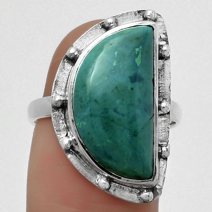 Natural Azurite Chrysocolla Ring size-8 SDR169329 R-1202, 10x19 mm