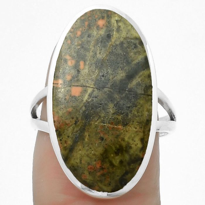 Natural Unakite Ring size-8 SDR169406 R-1005, 13x24 mm