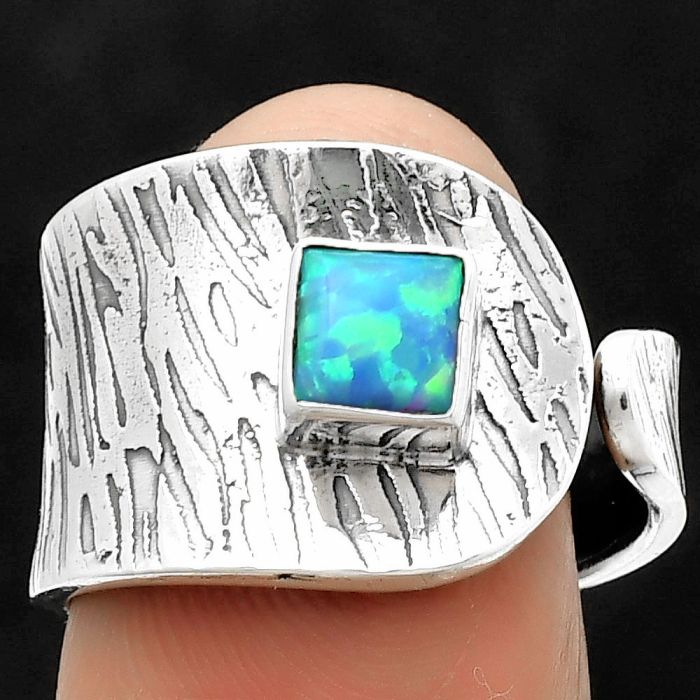 Adjustable - Fire Opal Ring size-7.5 SDR169933 R-1319, 5x5 mm