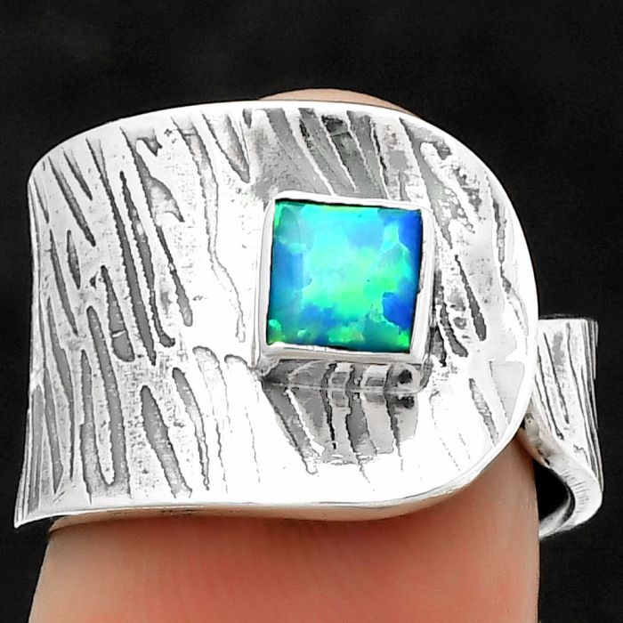 Adjustable - Fire Opal Ring size-7 SDR169936 R-1319, 5x5 mm