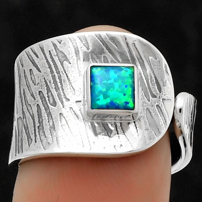 Adjustable - Fire Opal Ring size-7.5 SDR169942 R-1319, 5x5 mm