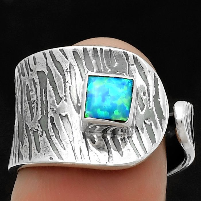 Adjustable - Fire Opal Ring size-7 SDR169968 R-1319, 5x5 mm