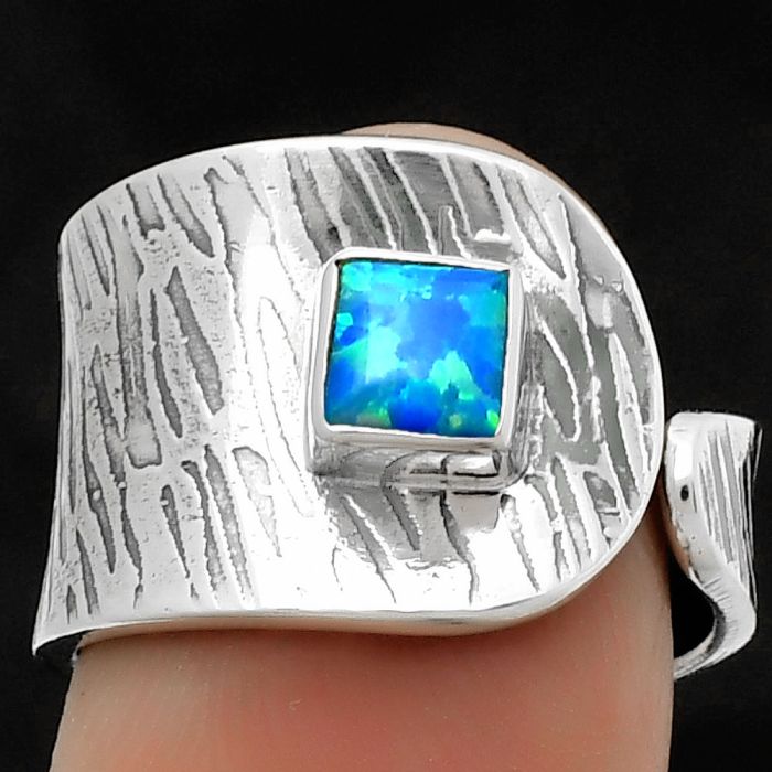Adjustable - Fire Opal Ring size-7 SDR169973 R-1319, 5x5 mm