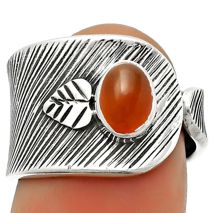 Adjustable - Natural Carnelian Ring size-8 SDR170086 R-1319, 5x7 mm