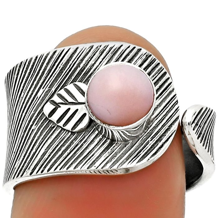 Adjustable - Pink Opal - Australia Ring size-7.5 SDR170099 R-1319, 6x6 mm
