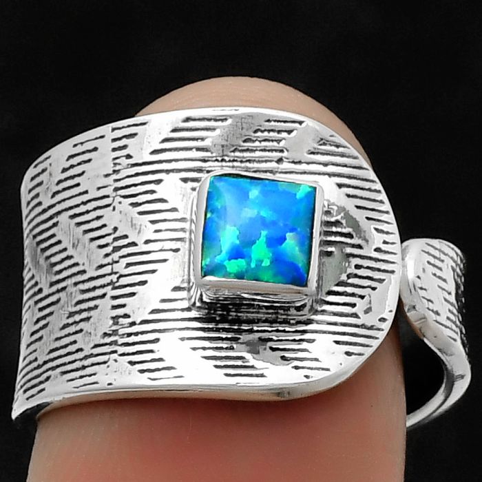 Adjustable - Fire Opal Ring size-8 SDR170157 R-1319, 5x5 mm