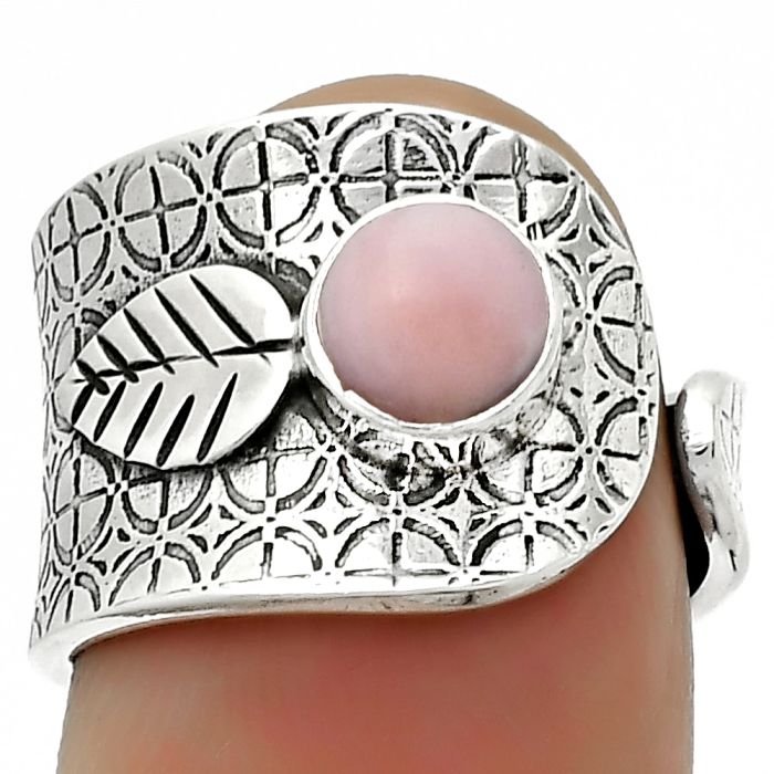 Adjustable - Pink Opal - Australia Ring size-6.5 SDR170238 R-1319, 6x6 mm