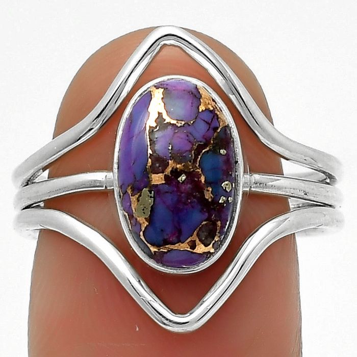 Copper Purple Turquoise - Arizona Ring size-8.5 SDR170532 R-1460, 7x11 mm