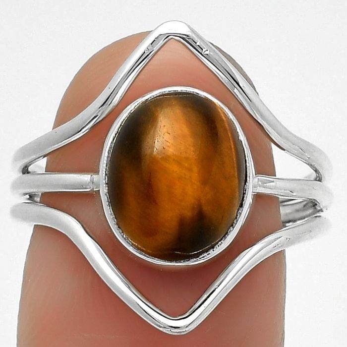 Natural Tiger Eye - Africa Ring size-8.5 SDR170546 R-1460, 9x11 mm