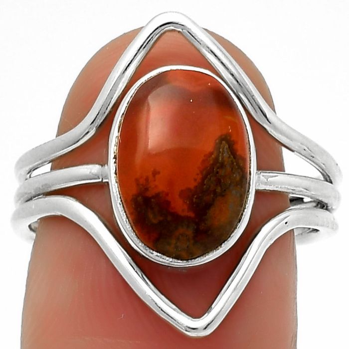 Natural Rare Cady Mountain Agate Ring size-8 SDR170548 R-1460, 9x12 mm