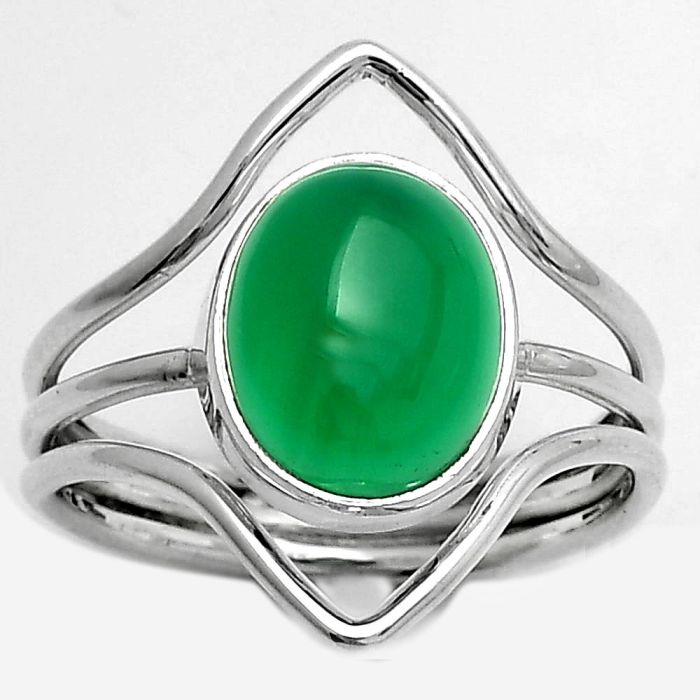 Natural Green Onyx Ring size-9 SDR170549 R-1460, 9x11 mm