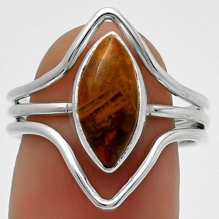 Natural Rare Cady Mountain Agate Ring size-8 SDR170555 R-1460, 7x13 mm