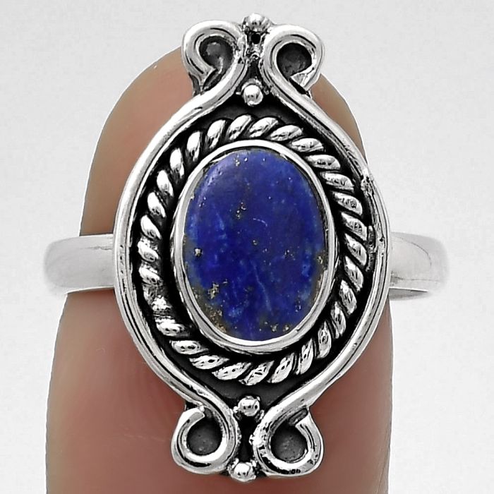Natural Lapis - Afghanistan Ring size-8.5 SDR170720 R-1108, 7x9 mm