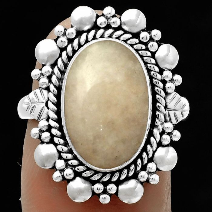 Natural Pink Scolecite Ring size-7.5 SDR170867 R-1399, 9x14 mm