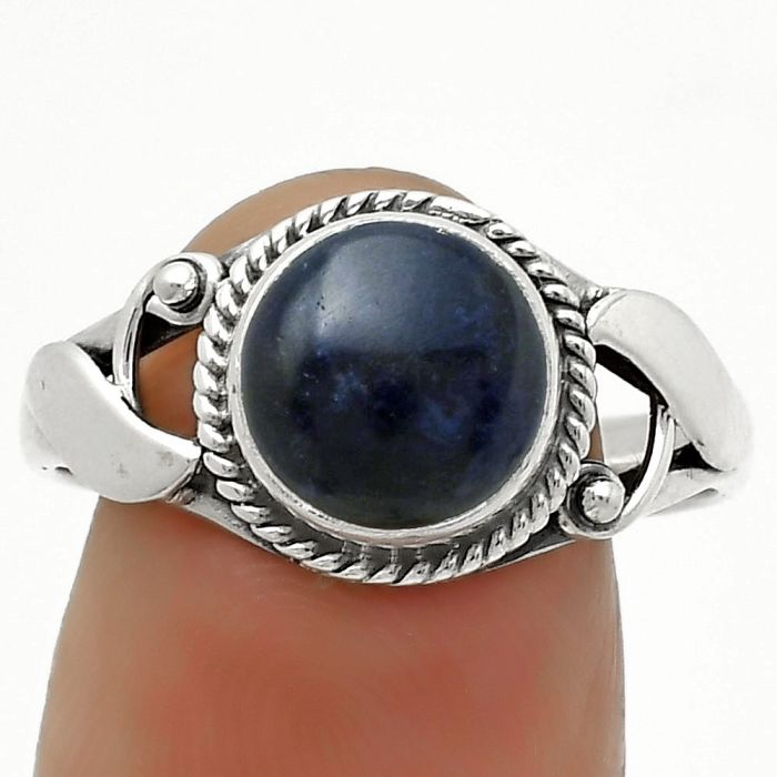 Natural Sodalite Ring size-9 SDR171203 R-1405, 9x9 mm