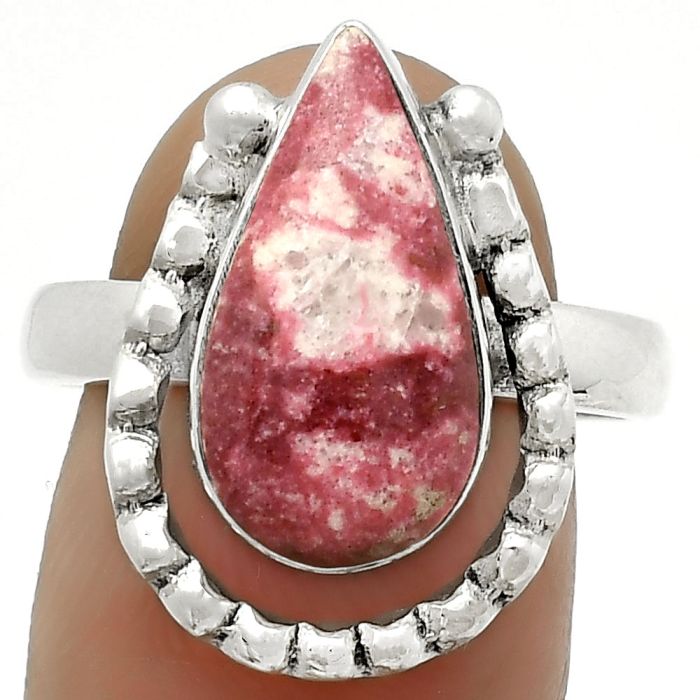 Natural Pink Thulite - Norway Ring size-8.5 SDR171353 R-1518, 9x16 mm