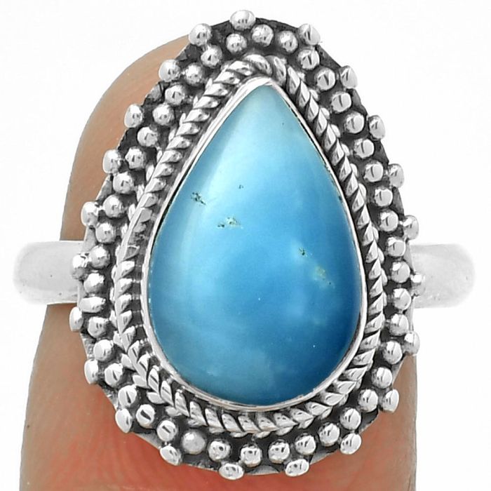 Natural Smithsonite Ring size-8 SDR171413 R-1332, 9x13 mm