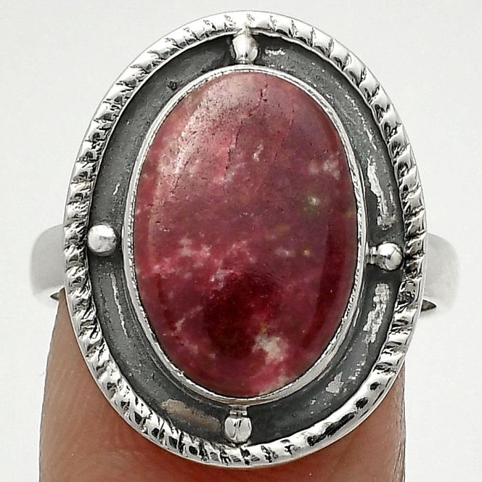 Natural Pink Thulite - Norway Ring size-8 SDR171541 R-1595, 10x15 mm