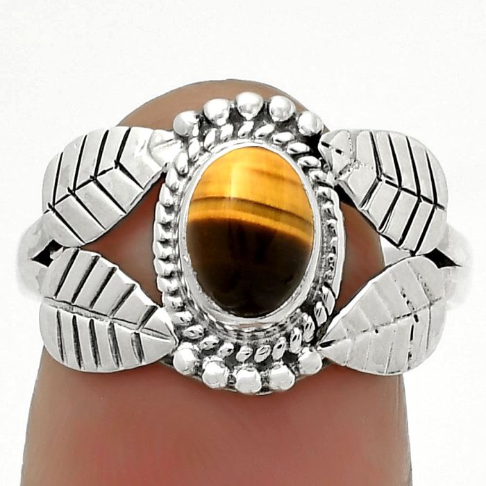 Natural Tiger Eye - Africa Ring size-7.5 SDR171775 R-1387, 7x5 mm