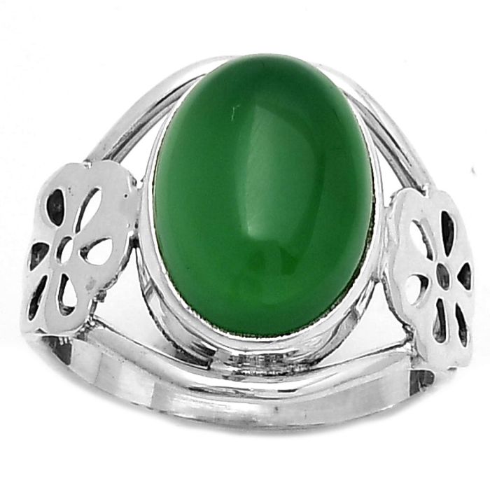Natural Green Onyx Ring size-8 SDR172124 R-1497, 10x14 mm