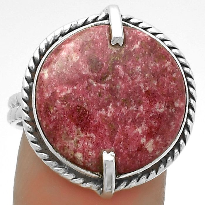 Natural Pink Thulite - Norway Ring size-9 SDR172270 R-1635, 17x17 mm