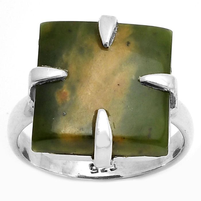 Natural Chrome Chalcedony Ring size-7.5 SDR172385 R-1305, 14x14 mm