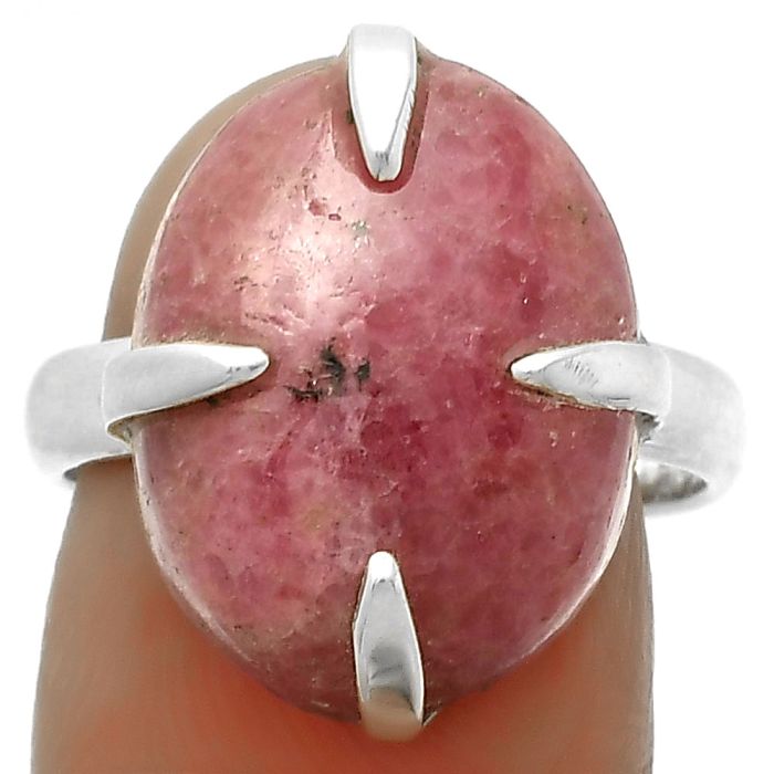 Natural Rhodonite Ring size-7.5 SDR172386 R-1305, 14x18 mm