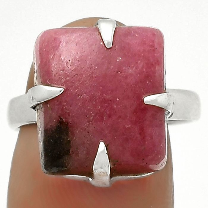 Natural Rhodonite Ring size-8 SDR172415 R-1305, 13x15 mm