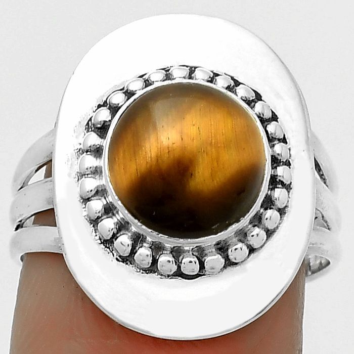 Natural Tiger Eye - Africa Ring size-7.5 SDR172457 R-1458, 9x9 mm