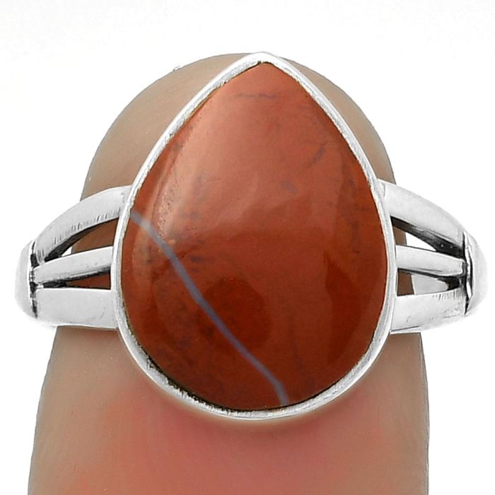 Natural Red Moss Agate Ring size-7.5 SDR172734 R-1535, 11x15 mm