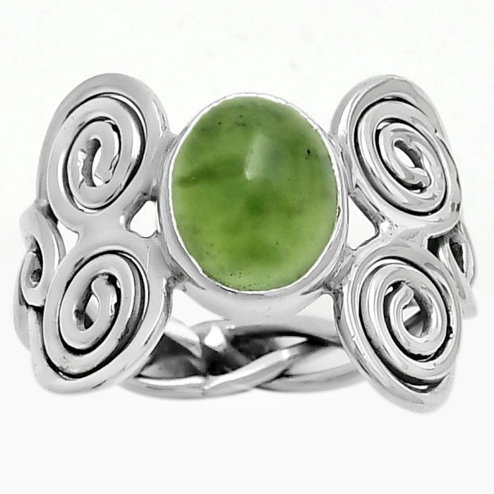 Spiral - Nephrite Jade - Canada Ring size-9 SDR173641 R-1658, 8x10 mm