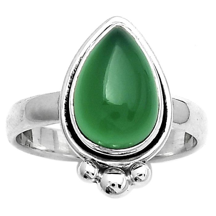 Natural Green Onyx Ring size-7 SDR173848 R-1495, 8x12 mm