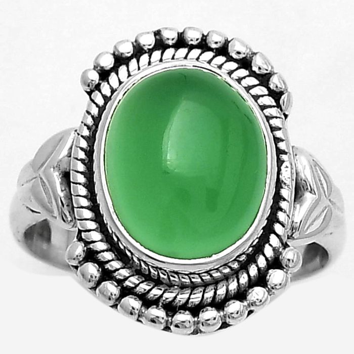 Natural Green Onyx Ring size-7.5 SDR173898 R-1292, 10x12 mm