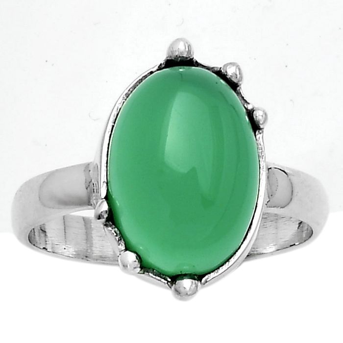Natural Green Onyx Ring size-8 SDR174109 R-1506, 10x14 mm